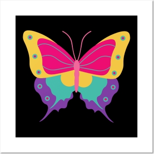 colourful butterfly art Posters and Art